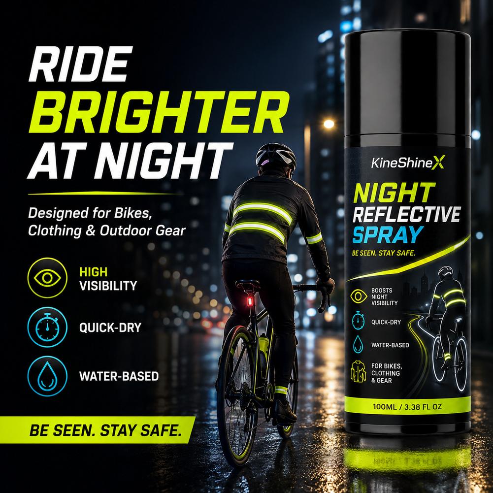 Running Visibility Gear - 100 ml nachtschijnende spray, hoge zichtbaarheid,