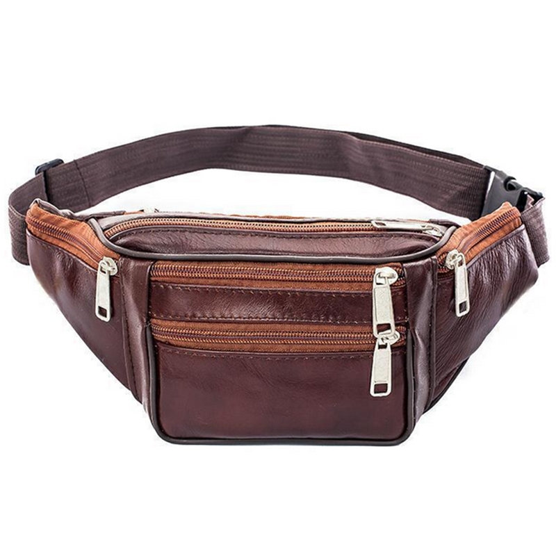 Running Belt - Lederen Heren Taille Borsttas Dunne Buitensporten